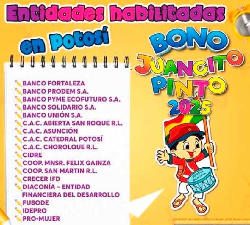 Continúa el pago del bono Juancito Pinto 