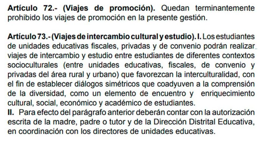 Viajes de estudio deben adecuarse a la norma y son solo hasta octubre
