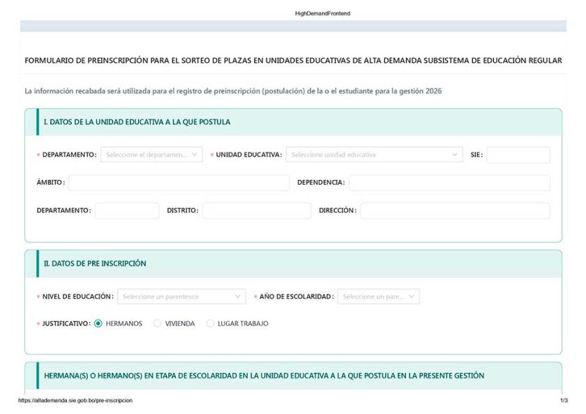 Preinscripción: venta de formularios de años pasados está prohibida