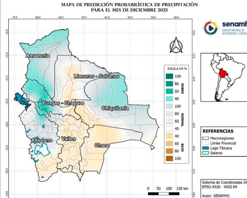 Las lluvias llegarán a un promedio de 20 milímetros 