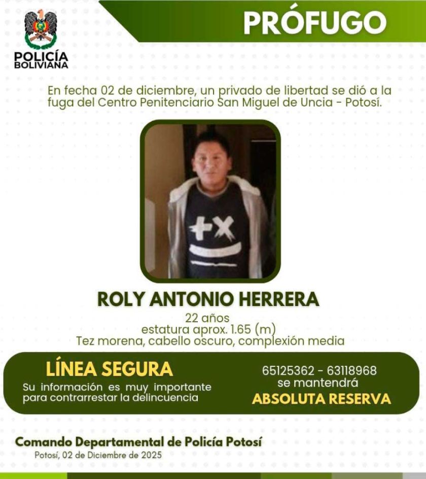 Acusado por violación se escapa del penal de Uncía y nadie sabe cómo lo hizo