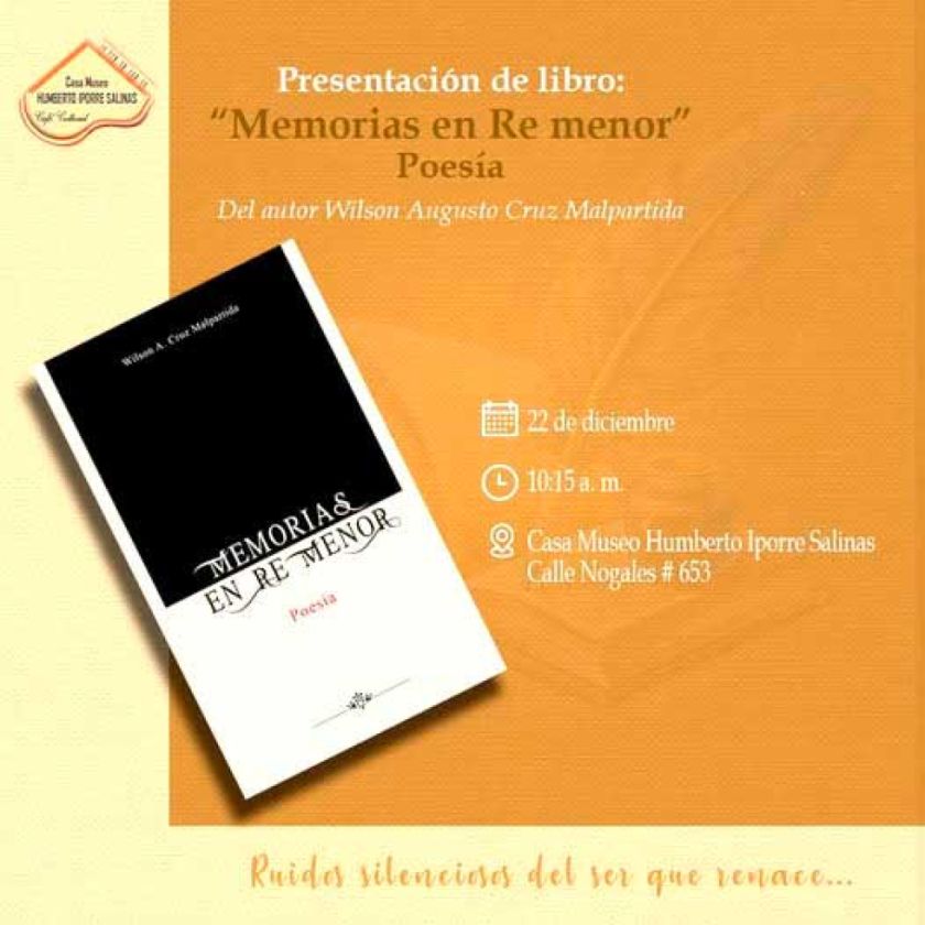 Escritor presenta su libro "Memorias en Re Menor"