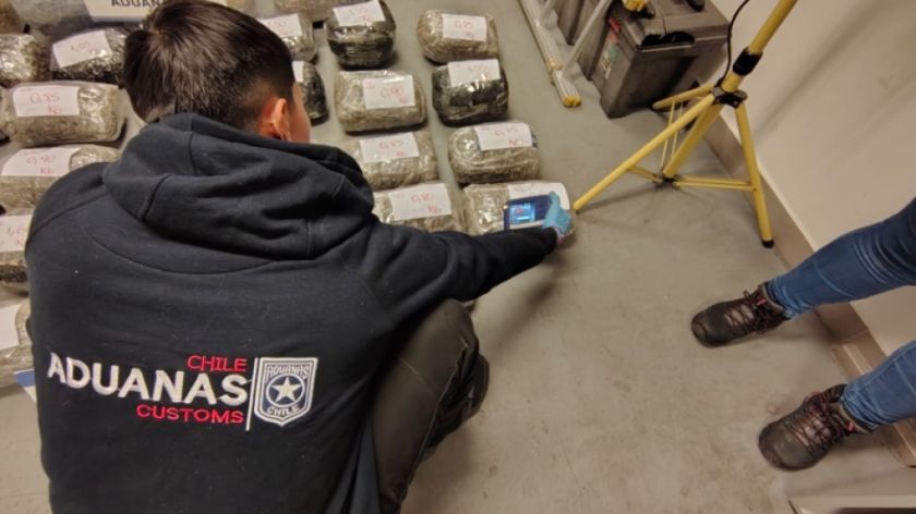 Aduana de Chile descubre 110 kilos de marihuana oculta en un cargamento de soya boliviana
