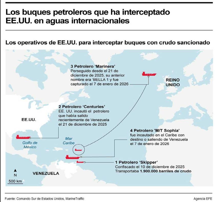 EEUU frena petroleros vinculados a Venezuela