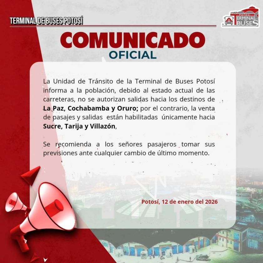 Todavía no vuelve la normalidad a los caminos de Potosí.