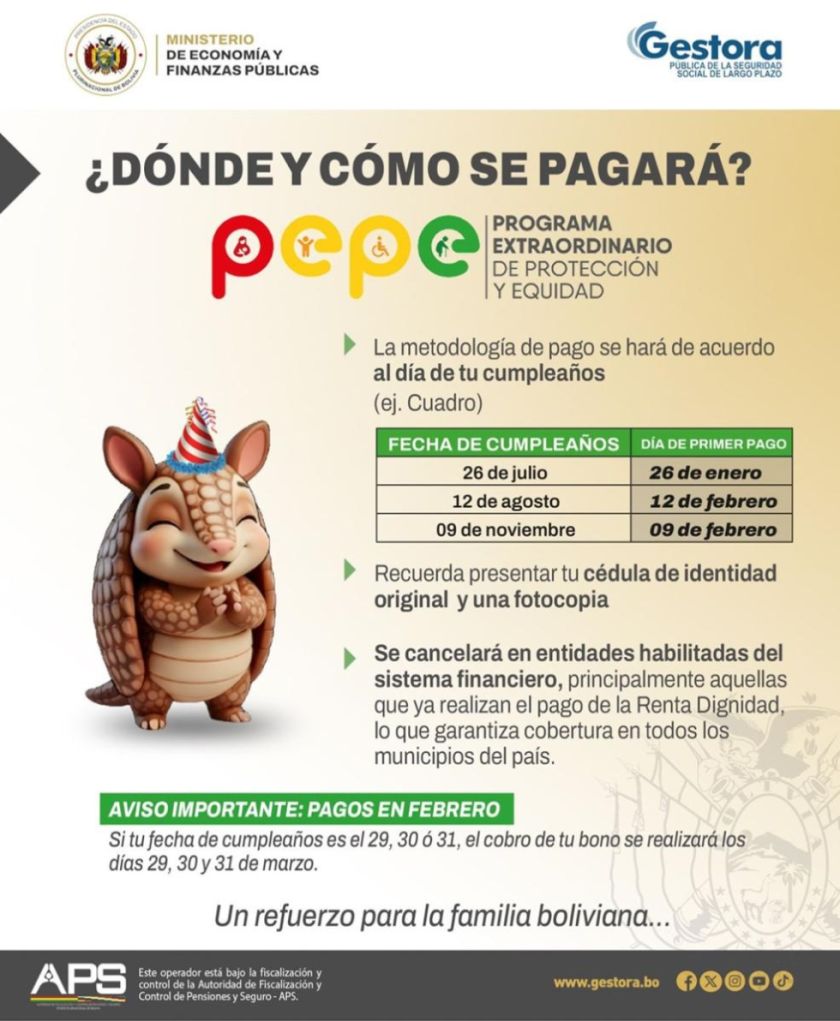 Gestora Pública inicia el pago del bono PEPE a partir de este lunes
