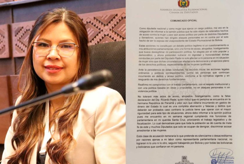 Diputada Romero anuncia acciones legales por acoso político de sus colegas