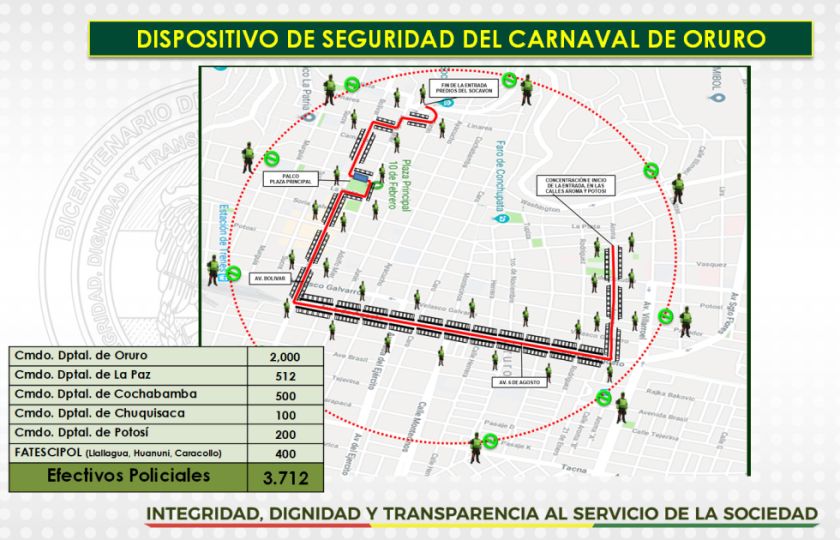 Policía desplegó operativo de seguridad en La Paz y Oruro