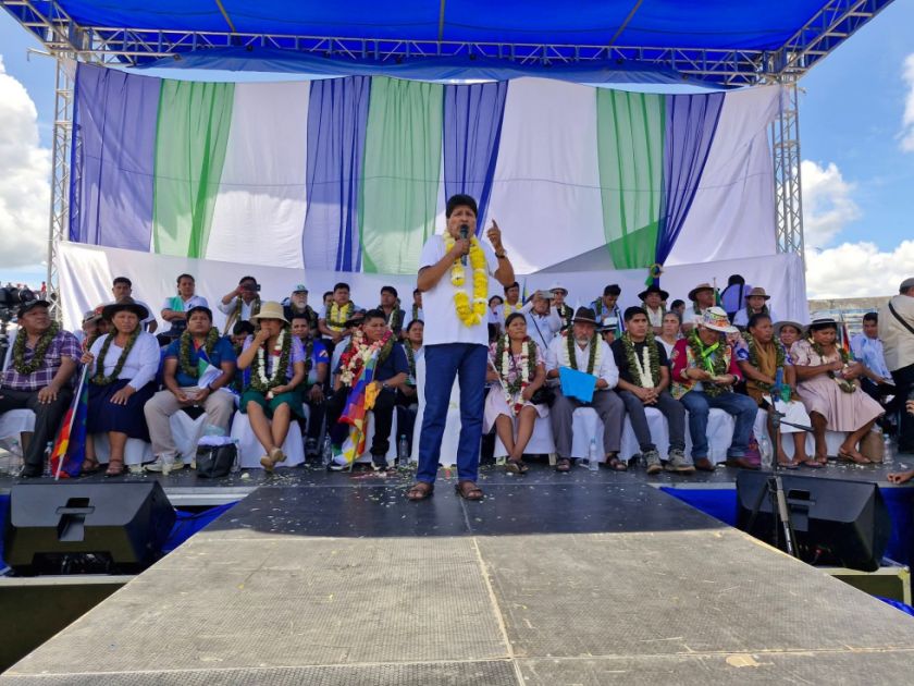 Evo Morales reaparece en su bastión tras más de un mes de ausencia en actos públicos