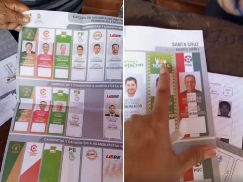 Santa Cruz: Error papeletas afectó la votación en cuatro mesas de San Ignacio