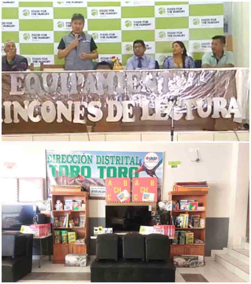 Entregan equipamiento a seis escuelas de Toro Toro
