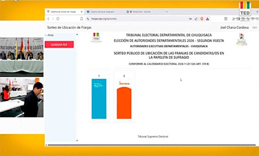 TED sortea jurados y orden de papeleta para balotaje
