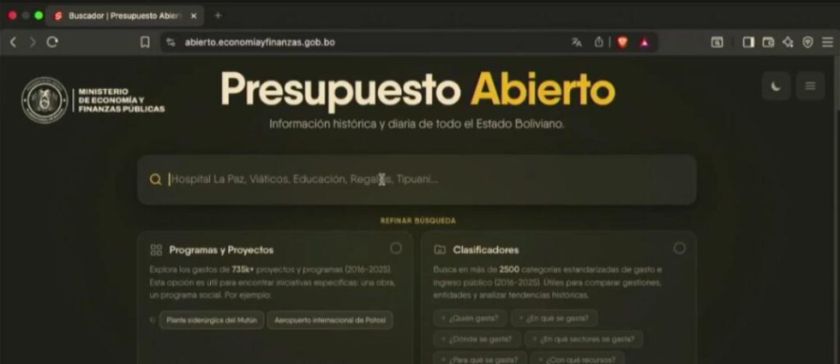 Gobierno lanza «buscador presupuestario» para acceso  a datos de recursos públicos