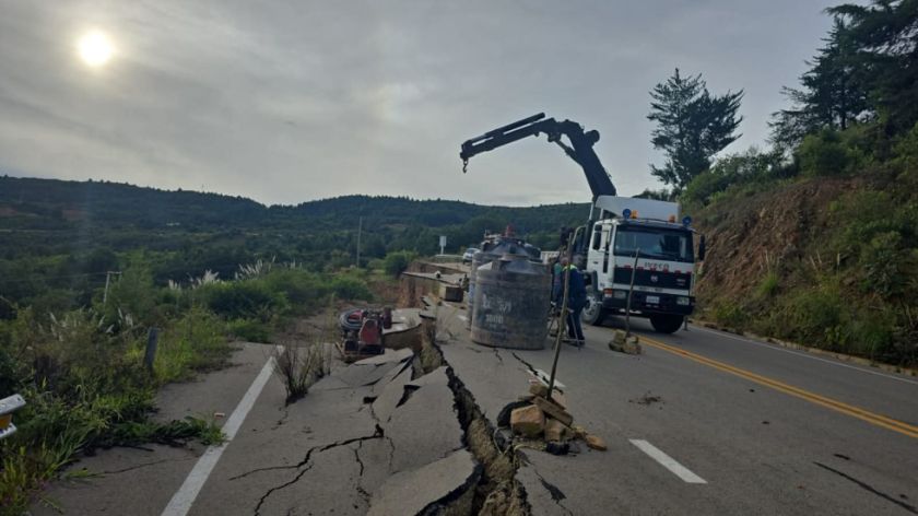 Chuquisaca: ABC realiza estudios en el sector El Rosal por falla geológica
