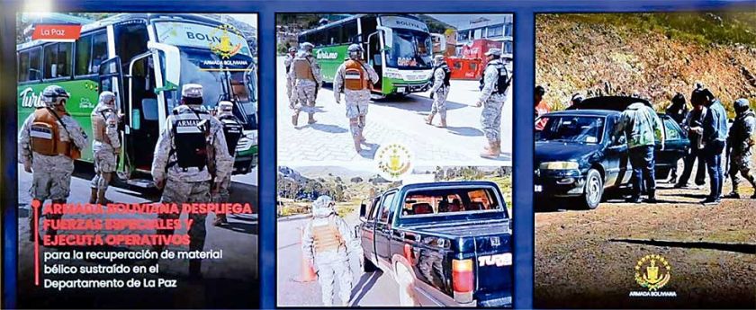 Recuperan parte de las armas robadas de cuartel de La Paz