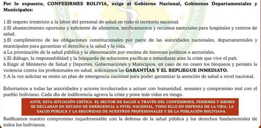 Profesionales en salud declara emergencia ante agresiones en conflictos
