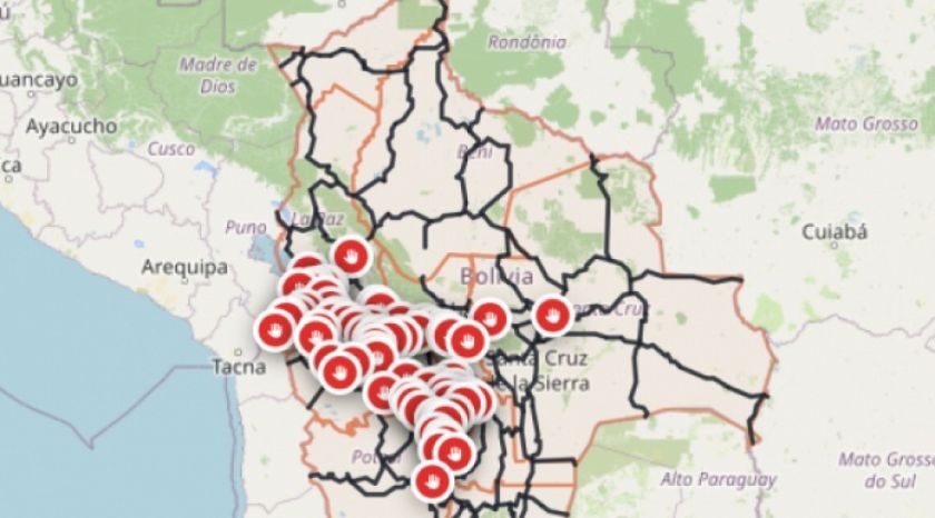 Persisten 89 puntos de bloqueo en seis departamentos, tras un mes de conflictos
