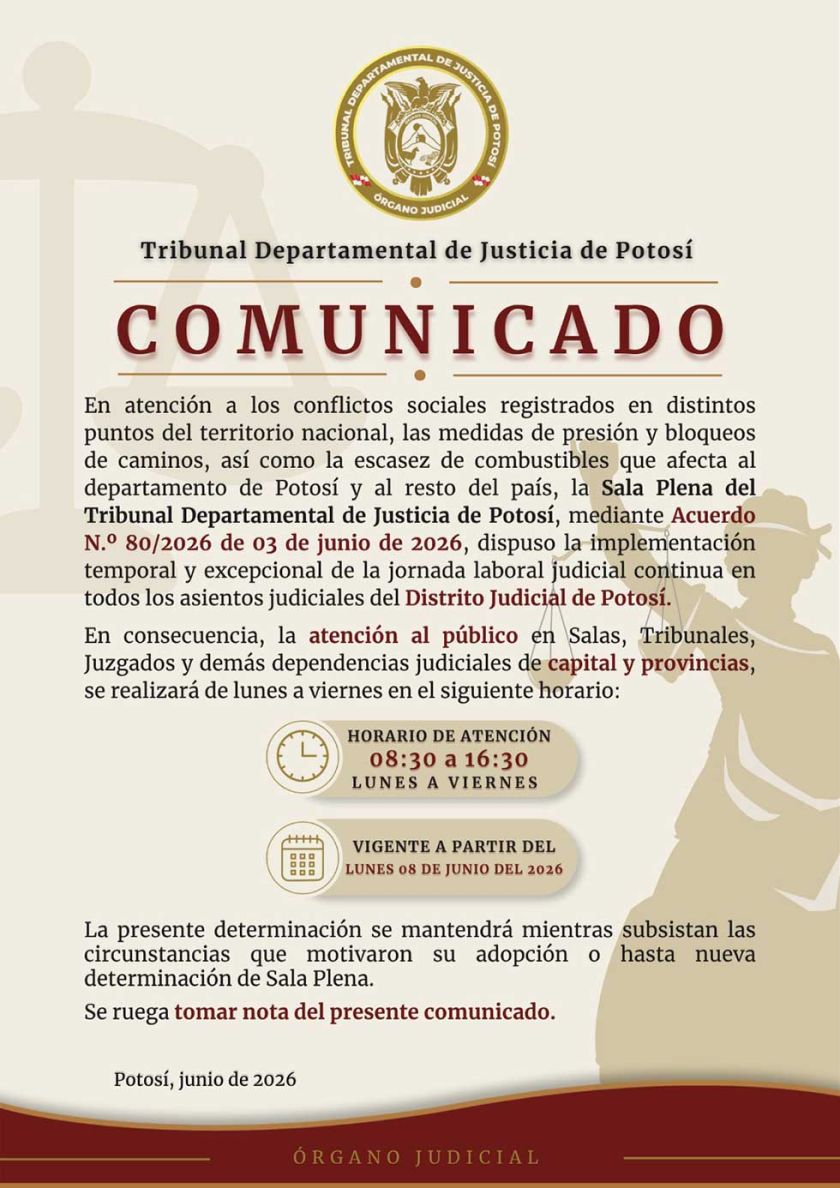 TDJ dispone cambios en el horario de atención
