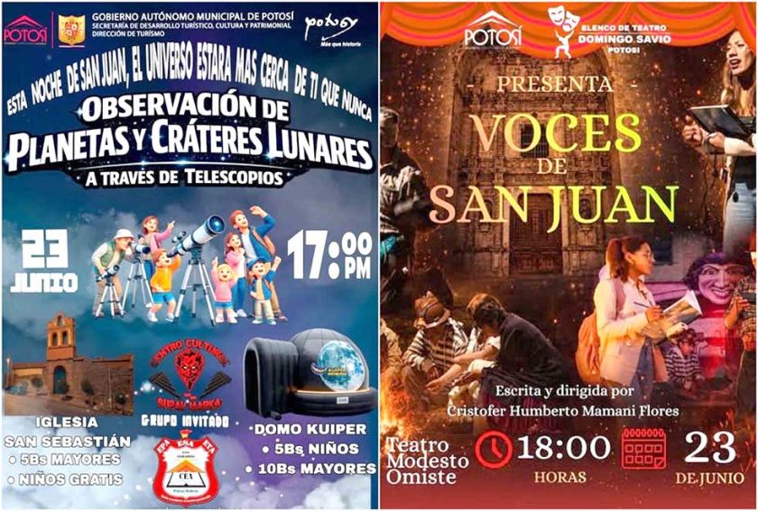 Anuncian actividades  culturales en la noche de San Juan en Potosí