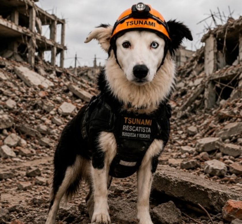De abandonado a héroe: "Tsunami" el perro rescatista en Venezuela que ayuda a varias personas