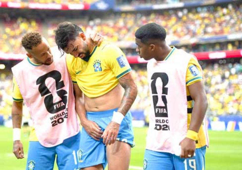 Lucas Paquetá  tiene una lesión; Raphinha mejora