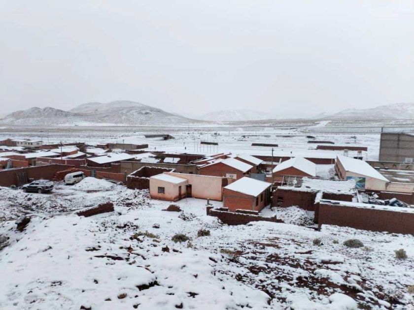 El Senamhi reporta nevada en el sudoeste de Potosí