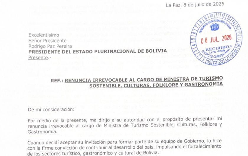 URGENTE: Renunció la ministra de turismo