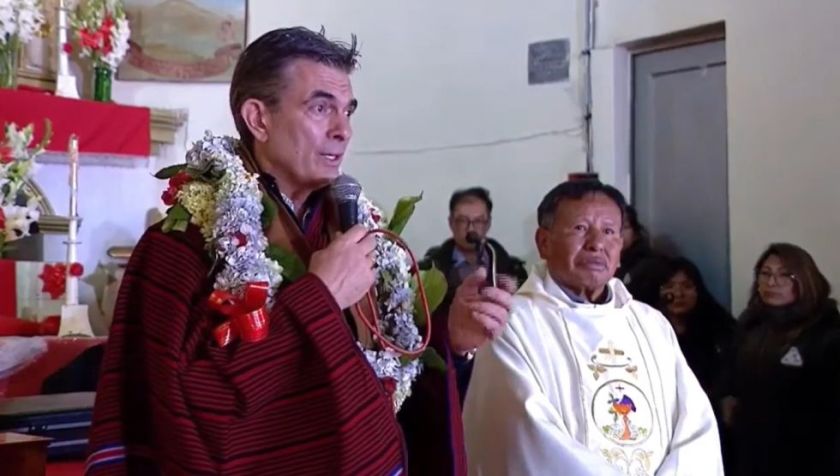 Rodrigo Paz asiste a la celebración de la Virgen de Letanías