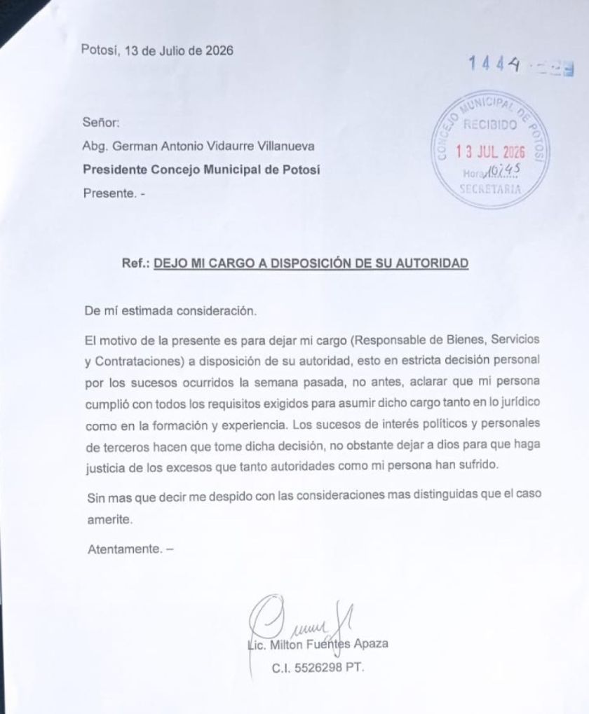 Milton Fuentes renuncia a cargo en el Concejo Municipal tras cuestionamiento social