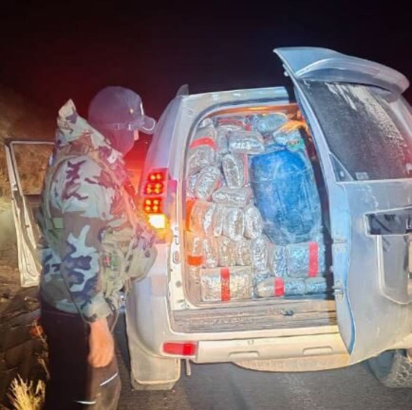 En operativo en la carretera Oruro–Uyuni, decomisan más de media tonelada de marihuana 