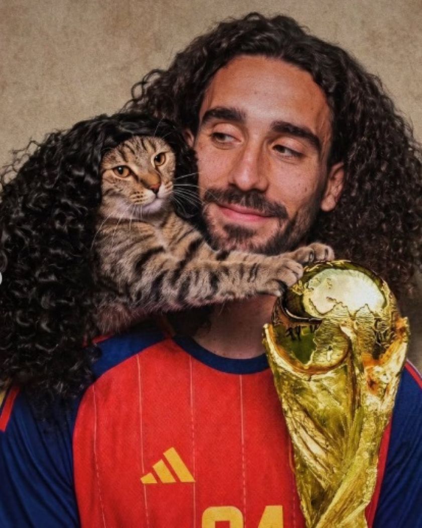Google rinde un homenaje a Cucurella con un guiño al meme del gato