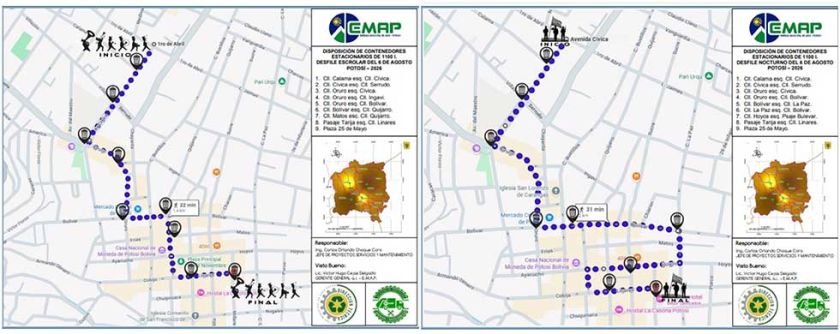 Colocarán una decena de contenedores para colectar residuos en los desfiles 
