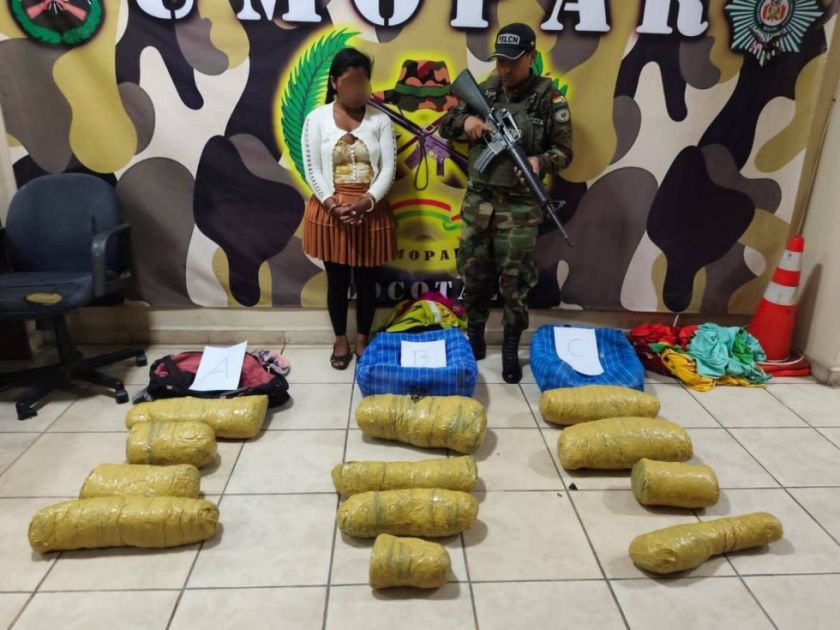 FELCN decomisa 12 paquetes de marihuana en un ómnibus que se dirigía a Santa Cruz