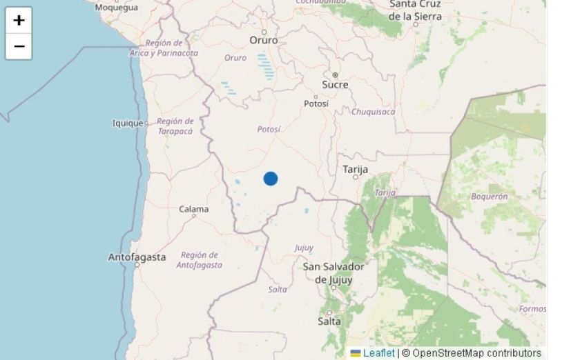 Sismo de magnitud 4,5 se registra en la provincia Sud Lípez de Potosí