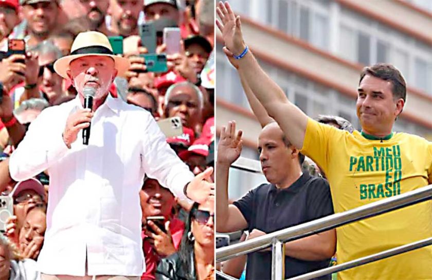 Lula y Flávio Bolsonaro abrieron sus campañas