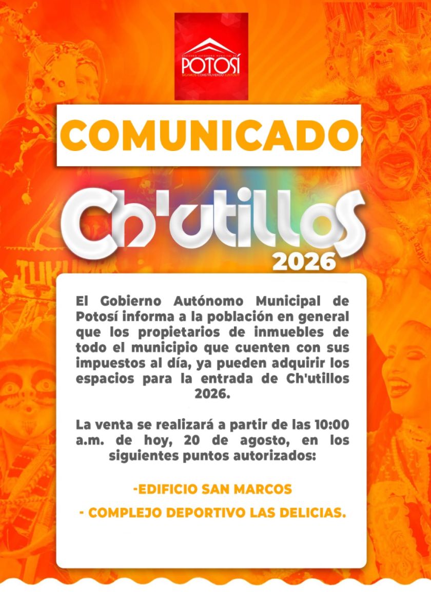 Alcaldía vende puestos para Ch'utillos en San Marcos y Las Delicias 
