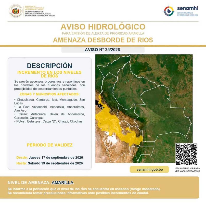 Riada amenaza a Betanzos, Chaqui, Caiza D y Ckochas