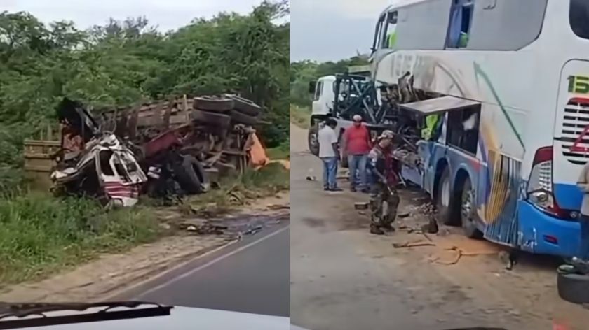 Santa Cruz: Choque frontal entre bus y camión deja siete fallecidos y 17 heridos