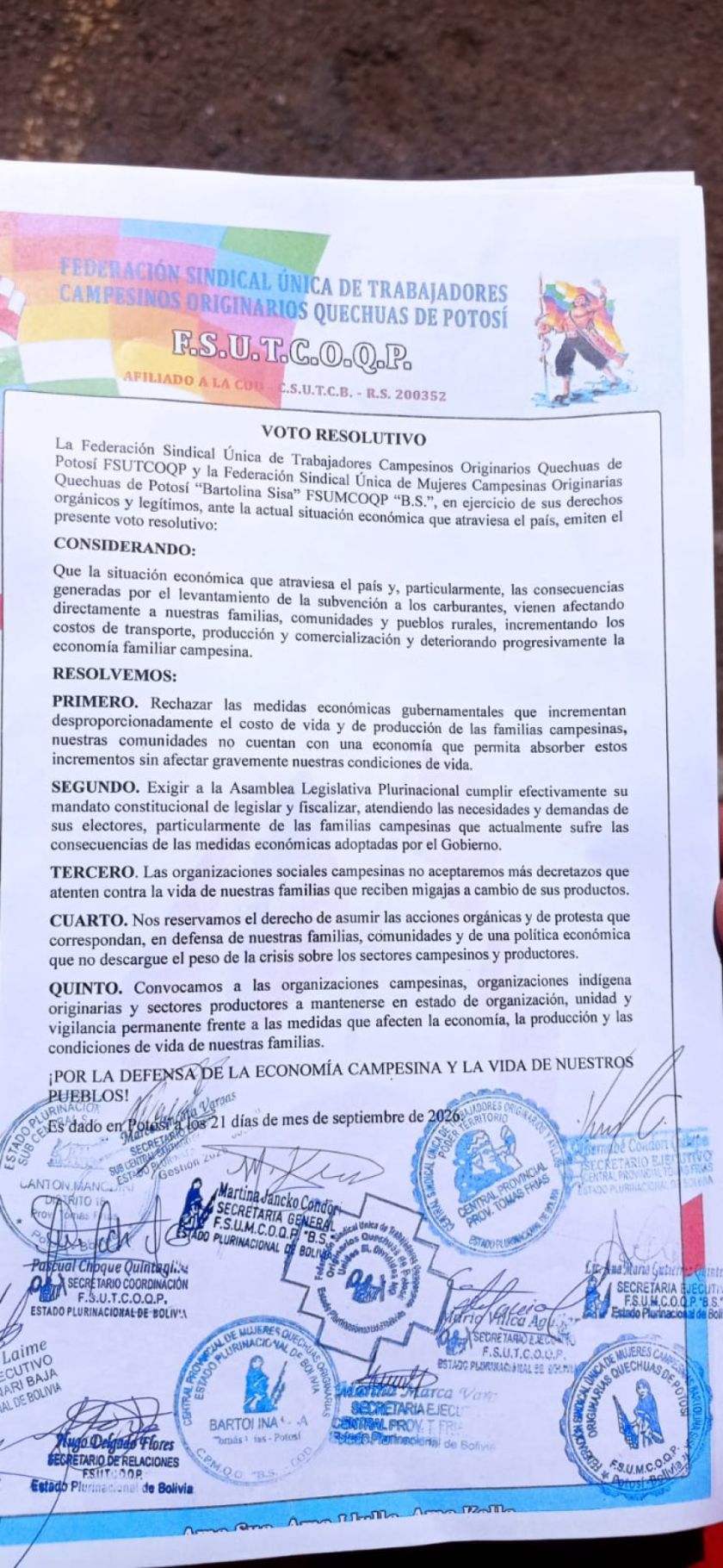 Organizaciones campesinas rechazan levantamiento de la subvencion del diesel