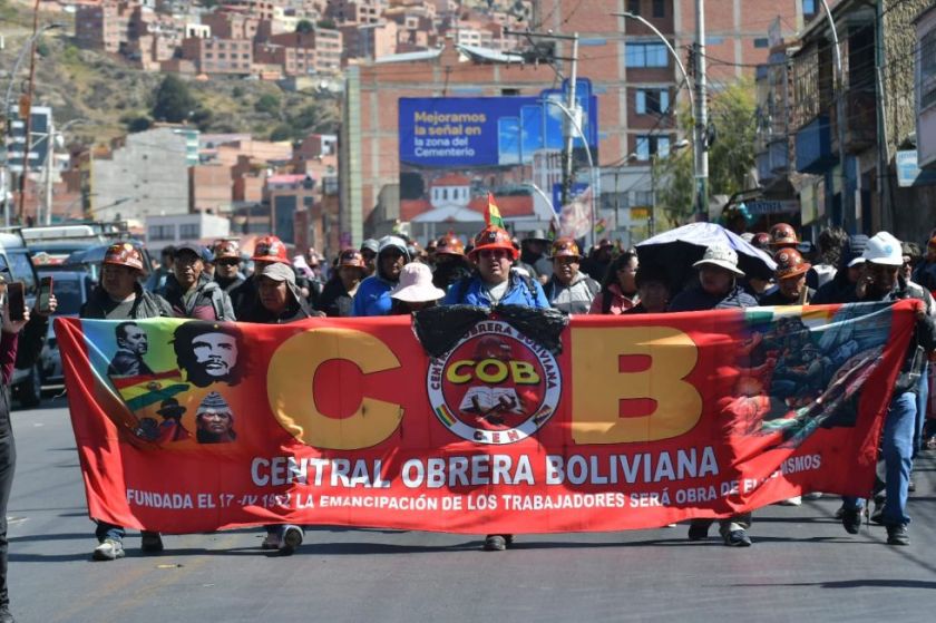 COB expresa su respaldo a Mariaca y pide respeto a la soberanía nacional