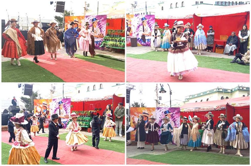 En el Día de la Cueca hubo pasarela de trajes  de la chola boliviana
