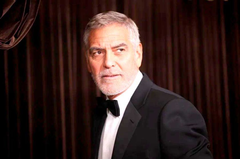 Actor George Clooney en Nueva Jersey su nueva película basada en un bestseller