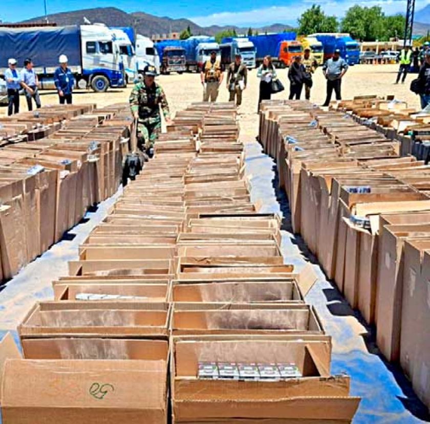 Tarija: Incautan cigarrillos por  Bs 18,6 millones