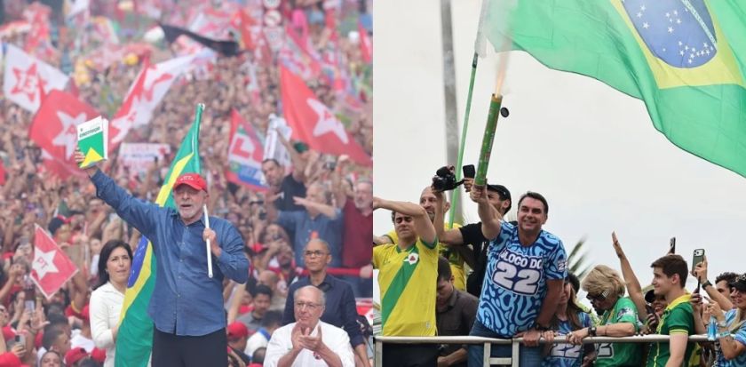 Lula da Silva y Flávio Bolsonaro cierran sus campañas con actos masivos