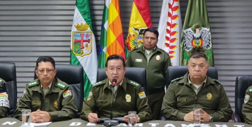Policía en Santa Cruz presenta a sospechosos de dos cr-menes