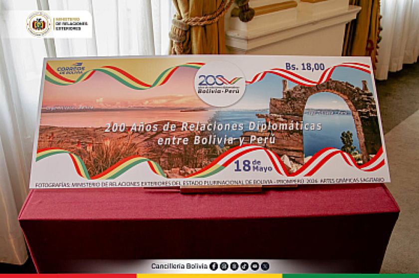 Bolivia y Perú emitirán 15.000 sellos postales por los 200 años de relaciones diplomáticas
