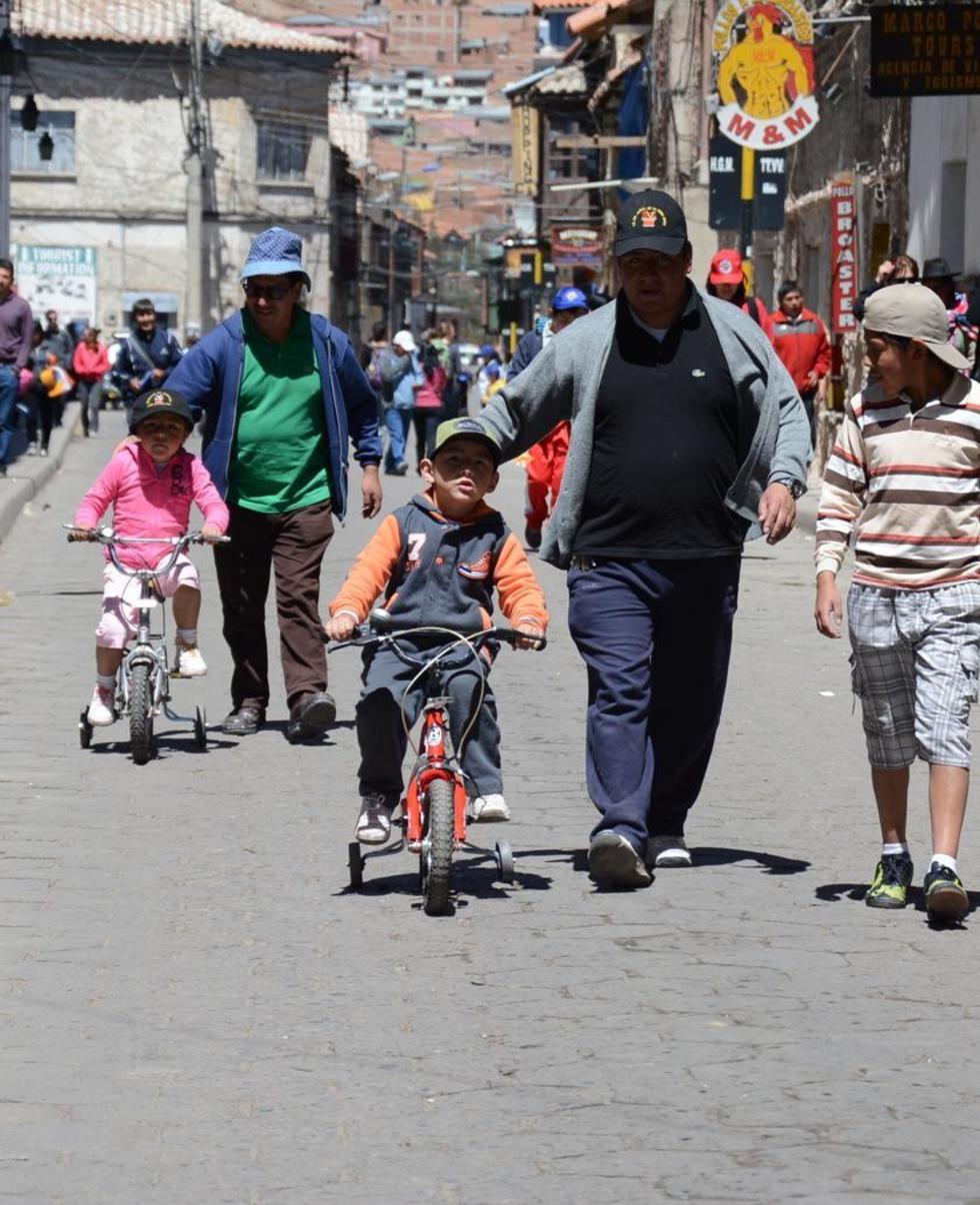 Los niños pasearon libremente.