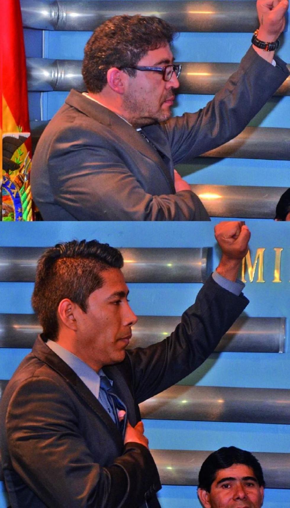 Los exdiputados por el MAS, Marcelo Elio  y Carlos Aparicio.