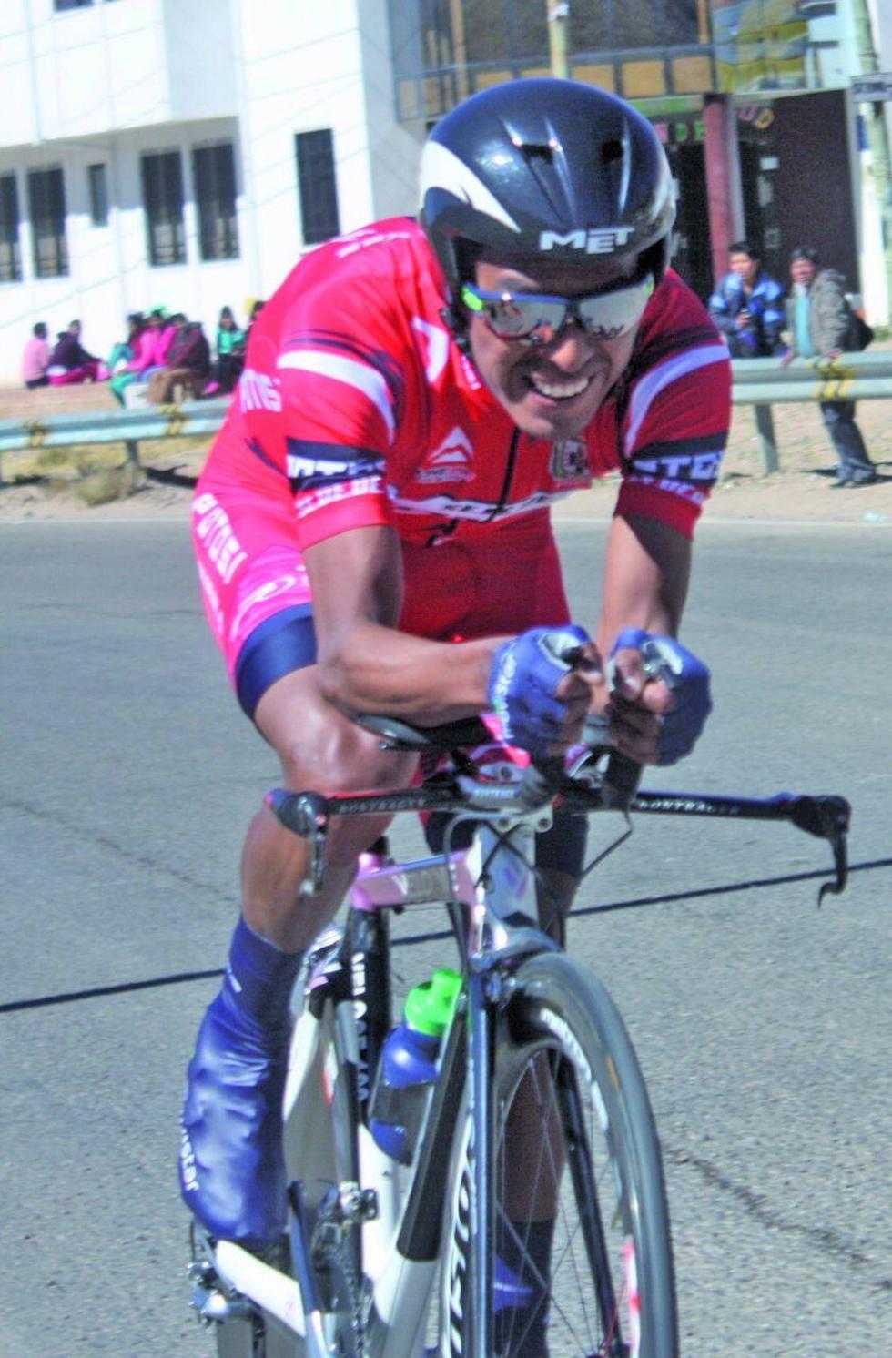 El ciclista Oscar Soliz.