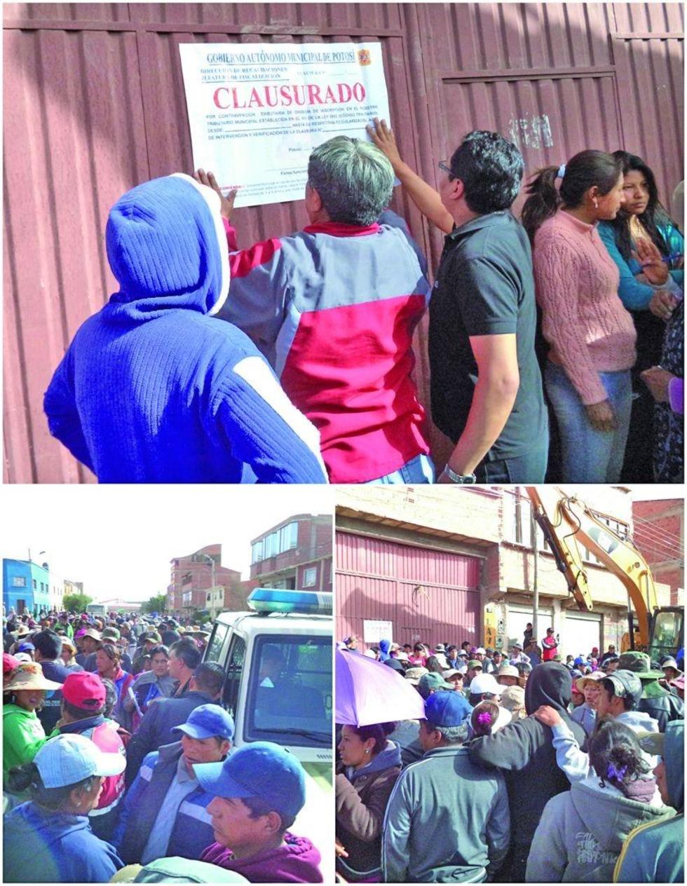 Las clausuras se cumplieron ayer en medio de una vigilancia policial.